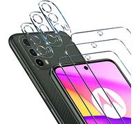 ivoler 3 Piezas Cristal Vidrio Templado Protector de Pantalla para Motorola Moto E40 / Motorola Moto E30, con 3 Piezas Protector de Lente de Cámara, 9H Dureza, Antiarañazos, Sin Burbujas