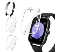 iVoler 3 Piezas Funda con Protector de Pantalla para Amazfit GTS 3, Protección Completa Carcasa Protectora Delgado Suave TPU Anti-Arañazos Case, 2 Transparente + 1 Negro