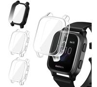 iVoler 3 Piezas Funda con Protector de Pantalla para Garmin Venu SQ 2 / SQ 2 Music/SQ/SQ Music, Protección Completa Carcasa Protectora Suave TPU Anti-Arañazos Case, 2 Transparente + 1 Negro