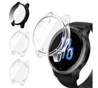iVoler 3 Piezas Funda con Protector de Pantalla para Garmin Vivoactive 4 45mm / Garmin Venu 2 45mm, Protección Completa Carcasa Delgado Suave TPU Anti-Arañazos Case, 2 Transparente + 1 Negro