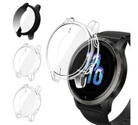 iVoler 3 Piezas Funda con Protector de Pantalla para Garmin Vivoactive 4S 40mm / Garmin Venu 2S 40mm, Protección Completa Carcasa Delgado Suave TPU Anti-Arañazos Case, 2 Transparente + 1 Negro
