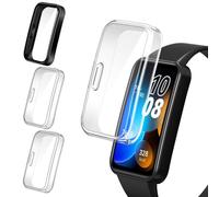 ivoler 3 Piezas Funda con Protector de Pantalla para Huawei Band 10 / Huawei Band 9 / Huawei Band 8, Protección Completa Carcasa Protectora Suave TPU Anti-Arañazos Case, 2 Transparente + 1 Negro