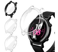 iVoler 3 Piezas Funda con Protector de Pantalla para Huawei Watch GT 2 42mm, Protección Completa Carcasa Protectora Delgado Suave TPU Anti-Arañazos Case, 2 Transparente + 1 Negro