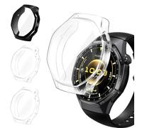 iVoler 3 Piezas Funda con Protector de Pantalla para Huawei Watch GT 6 Pro 46mm, Protección Completa Carcasa Protectora Delgado Suave TPU Anti-Arañazos Case, 2 Transparente + 1 Negro