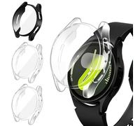 iVoler 3 Piezas Funda con Protector de Pantalla para Samsung Galaxy Watch 7 40mm, Protección Completa Carcasa Protectora Delgado Suave TPU Anti-Arañazos Case, 2 Transparente + 1 Negro