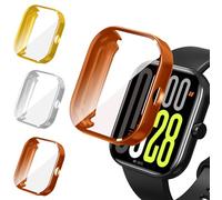 iVoler 3 Piezas Funda con Protector de Pantalla para Xiaomi Redmi Watch 5 / Redmi Watch 4, Protección Completa Carcasa Protectora Delgado Suave TPU Anti-Arañazos Case, Oro + Plata + Oro Rosa