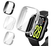 iVoler 3 Piezas Funda con Protector de Pantalla para Xiaomi Redmi Watch 5 / Redmi Watch 4, Protección Completa Carcasa Protectora Delgado Suave TPU Anti-Arañazos Case, Transparente + Negro + Plata