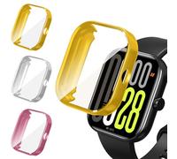 iVoler 3 Piezas Funda con Protector de Pantalla para Xiaomi Redmi Watch 5 / Redmi Watch 4, Protección Completa Carcasa Protectora Delgado Suave TPU Anti-Arañazos Case, Oro + Plata + Rosa