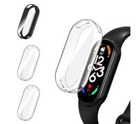 ivoler 3 Piezas Funda con Protector de Pantalla para Xiaomi Smart Band 8 / Xiaomi Mi Band 8, Protección Completa Carcasa Protectora Delgado Suave TPU Anti-Arañazos Case, 2 Transparente + 1 Negro