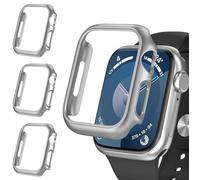 ivoler 3 Piezas Funda Dura PC para Apple Watch Series 9 8 7 41mm (Sin Protector de Pantalla), Carcasa Protectora Antigolpes Delgado Antiarañazos Bumper Estuche, Plata