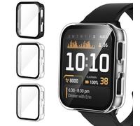 ivoler 3 Piezas Funda Dura PC para Garmin Venu X1, Protección Completa Protector de Pantalla de Cristal Vidrio Templado Antigolpes Anti-arañazos Estuche Carcasa, 2 Transparente + 1 Negro