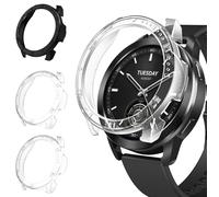 iVoler 3 Piezas Funda HD Clara Dura para Xiaomi Watch S3, Carcasa Protectora Antigolpes Ultra Delgado Antiarañazos Rígido PC Bumper Estuche Case, 2 Transparente + 1 Negro
