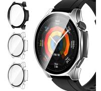 iVoler 3 Piezas Funda para Huawei Watch GT 5 46mm (No para Huawei Watch GT 5 41mm), Protección Completa Protector de Pantalla de Cristal Vidrio Templado Anti-arañazos Carcasa, 2 Transparente + 1 Negro