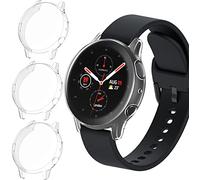 ivoler 3 Piezas Funda para Samsung Galaxy Watch Active 2 44mm, Cubierta Completa Protector de Pantalla Carcasa Protectora Transparente Suave TPU Silicona Caso Anti-Arañazos Case Cover