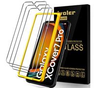 ivoler 3 Piezas Protector de Pantalla para Samsung Galaxy Xcover 7 Pro/Xcover 6 Pro, con Marco de Instalación Fácil, Cristal Vidrio Templado Anti-Arañazos, Dureza 9H, Antihuellas, Sin Burbujas