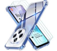 ivoler 4 in 1 Funda para Xiaomi Redmi 14C 4G / Poco C75 con 3 Piezas Protección, Transparente Carcasa Protectora Antigolpes Case, Suave TPU Silicona Anti-Choques Caso