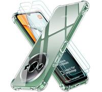 ivoler 4 in 1 Funda para Xiaomi Redmi A3 / Redmi A3X con 3 Piezas Cristal Templado, Transparente Carcasa Protectora Antigolpes Case, Suave TPU Silicona Anti-Choques Caso