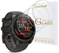 ivoler 4 Piezas Protector de Pantalla para Garmin Fenix 8 51mm Amoled/Solar/Sapphire Solar (No para Garmin Fenix 8 43mm y 47mm), Cristal Vidrio Templado Anti-Arañazos, Dureza 9H, HD Transparente