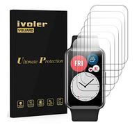 ivoler 6 Piezas Protector de Pantalla para Huawei Watch Fit/Fit SE Special Edition/Oppo Watch Free, [Cobertura Completa] [líquida Instalar] [No Burbujas] Transparente TPU Suave láminas Protectora