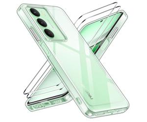 iVoler Anti-Amarillo Clara Funda para Realme 14X 5G / C73 / C71 / Realme P3 Lite con 2 Piezas Cristal Templado, [Protección Militar] Carcasa Protectora Antigolpes Transparente Anti-Choques Bumper Case