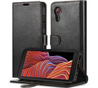 ivoler Billetera Funda para Samsung Galaxy Xcover 5, [Bloqueo RFID] Funda Tapa Libro Teléfono Magnética de Cuero PU Antigolpes Carcasa Cartera Flip con Tarjetero y Función de Soporte, Negro