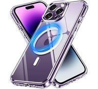 ivoler Clara Funda Magnética para iPhone 14 Pro MAX 6.7 Pulgadas, Compatible con MagSafe, [Anti-Amarillo] [Protección Militar] Carcasa Bumper Teléfono Antigolpes Transparente Anti-Choques Case