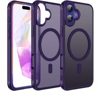 ivoler Funda Magnética para iPhone 16 Plus, Compatible con MagSafe, [Protección Militar] Carcasa Protectora Antigolpes Translúcida Mate Trasera Fina Silicona Anti-Choques Case -Morado