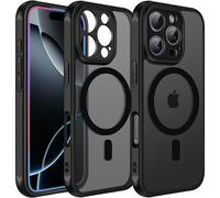 ivoler Funda Magnética para iPhone 16 Pro MAX, Compatible con MagSafe, [Protección Lente Cámara] Carcasa Protectora Antigolpes Translúcida Mate Trasera Fina Silicona Anti-Choques Case