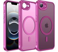 ivoler Funda Magnética para iPhone 16e 6.1 Pulgadas, Compatible con MagSafe, Carcasa Protectora Antigolpes Translúcida Mate Trasera Fina Silicona Anti-Choques Case, Rosa