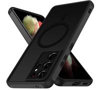 ivoler Funda Magnética para Samsung Galaxy S21 Ultra 5G, Compatible con MagSafe, [Protección Lente Cámara] Carcasa Protectora Antigolpes Translúcida Mate Trasera Fina Silicona Anti-Choques Case