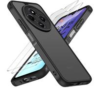ivoler Funda Mate Negro para Xiaomi Redmi 17C 4G / Redmi 14C / Poco C75 con 2 Piezas Cristal Templado, [Protección Militar] Carcasa Protectora Antigolpes Trasera Translúcida Antiarañazos Bumper Case