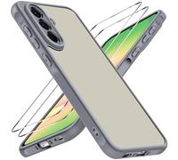 ivoler Funda Mate para Samsung Galaxy A56 5G con 2 Piezas de Cristal Templado, [antigolpes de Grado Militar] Anti-arañazos Funda con absorción de Golpes, Anti-Huellas Fina Bumper Case, Gris