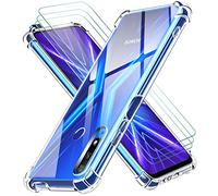 ivoler Funda para Huawei P Smart Z/Honor 9X con 3 Piezas Cristal Templado, Carcasa Protectora Antigolpes Transparente, Suave TPU Silicona Caso Delgada Anti-Choques Case