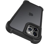 ivoler Funda para iPhone 14 Plus/iPhone 15 Plus, Carcasa Bumper Antigolpes de Grado Militar con Esquinas Reforzadas, Trasera Mate Translúcida Tacto Suave Anti-Arañazos y Antihuellas, Negro