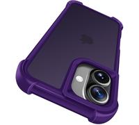 ivoler Funda para iPhone 16 Plus 6,7 Pulgadas, Carcasa Bumper Antigolpes de Grado Militar con Esquinas Reforzadas, Trasera Mate Translúcida Tacto Suave Anti-Arañazos y Antihuellas, Morado Oscuro