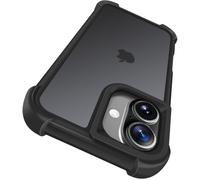 ivoler Funda para iPhone 16 Plus 6,7 Pulgadas, Carcasa Bumper Antigolpes de Grado Militar con Esquinas Reforzadas, Trasera Mate Translúcida Tacto Suave Anti-Arañazos y Antihuellas, Negro