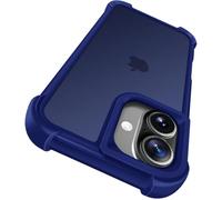 ivoler Funda para iPhone 16 Plus 6,7 Pulgadas, Carcasa Bumper Antigolpes de Grado Militar con Esquinas Reforzadas, Trasera Mate Translúcida Tacto Suave Anti-Arañazos y Antihuellas, Azul Oscuro