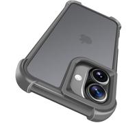 ivoler Funda para iPhone 16 Plus 6,7 Pulgadas, Carcasa Bumper Antigolpes de Grado Militar con Esquinas Reforzadas, Trasera Mate Translúcida Tacto Suave Anti-Arañazos y Antihuellas, Gris