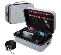 ivoler Funda para Nintendo Switch 2, Protectora Dura de Lujo para Interruptor portátil, Estuche para la Consola Nintendo Switch 2, y Otros Accesorios Contiene 20 Cartuchos de Juego-Gris