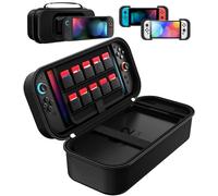 ivoler Funda para Nintendo Switch 2/Switch OLED/Nintendo Switch, Estuche Dura de Transporte, Carcasa Rígida de Viaje para Consola Contiene 10 Cartuchos de Juego