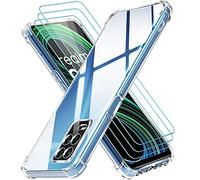 ivoler Funda para Realme 8 5G / Realme 8S 5G / Realme Narzo 30 5G con 3 Piezas Cristal Templado, Carcasa Protectora Antigolpes Transparente, Suave TPU Silicona Caso Anti-Choques Case