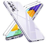 ivoler Funda para Samsung Galaxy A52 4G / 5G / A52S 5G, con 3 Piezas Cristal Templado, Transparente Suave TPU Silicona Carcasa Protectora Antigolpes Caso Delgada Anti-Choques Case