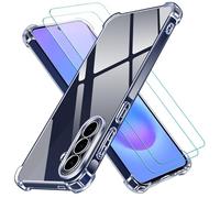 ivoler Funda para Samsung Galaxy A57 5G con 2 Piezas Cristal Templado, Carcasa Protectora Antigolpes Antiarañazos Transparente con Cojín Esquina Parachoques, Suave TPU Silicona Bumper Case