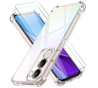 ivoler Funda para Vivo Y19s / Vivo Y29 5G con 2 Piezas Cristal Templado, Carcasa Protectora Antigolpes Antiarañazos Transparente con Cojín Esquina Parachoques, Suave TPU Silicona Bumper Case