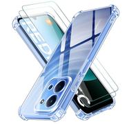 ivoler Funda para Xiaomi Redmi 15C / Poco C85 con 2 Piezas Cristal Templado, Carcasa Protectora Antigolpes Antiarañazos Transparente con Cojín Esquina Parachoques, Suave TPU Silicona Bumper Case