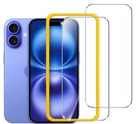 ivoler Protector de Pantalla Para iPhone iPhone 16 / iPhone 15 6.1 Pulgadas, Incluye Marco de Instalación Fácil, Cristal Vidrio Templado Premium-2 Pack