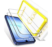 ivoler Protector de Pantalla para Samsung Galaxy A17 4G/5G / A16 4G/5G, con Marco de Instalación, Cristal Templado de 9H Dureza, Antiarañazos, Sin Burbujas-2 Pack