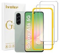 ivoler Protector de Pantalla para Samsung Galaxy A56 5G, con Marco de Instalación, Cristal Templado de 9H Dureza, Antiarañazos, Sin Burbujas-2 Pack