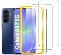 ivoler Protector de Pantalla para Samsung Galaxy A57 5G, con Marco de Instalación, instalación en 30 segundos, Cristal Templado de 9H Dureza, Antiarañazos, Sin Burbujas-3 Pack
