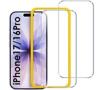 ivoler Protector Pantalla para iPhone 17/iPhone 16 Pro 6.3 Pulgadas, instalación en 30 segundos Incluye Marco de Instalación Fácil, Cristal Vidrio Templado Premium-2 Pack